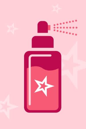 Illustrated image of water spraying from spray bottle